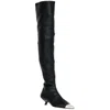 Katy Perry The Micro Heel Otk Boot Womens Toe Cap Manmade Thigh-high Boots In Black