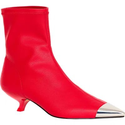 Katy Perry The Micro Heel Stretch Bootie In Bright Red