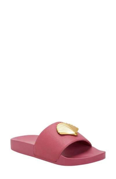 Katy Perry The Pool Shell Slide Sandal In Dark Pink