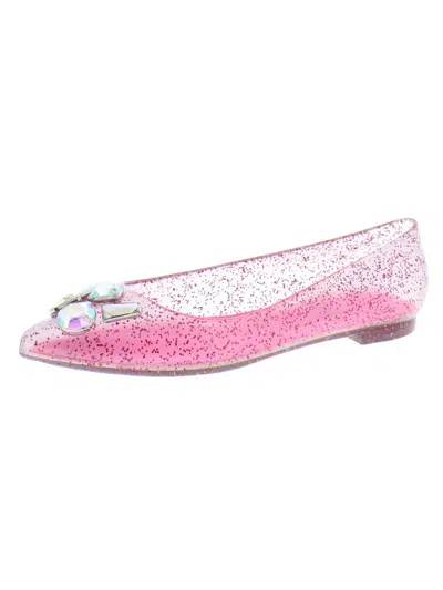Katy Perry The Princess Womens Embellished Glitter Flats In Pink