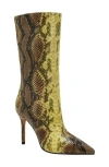 Katy Perry Womens Snake Print Man Made Mid-calf Boots In Sea Kelp Multi