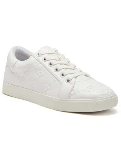 Katy Perry The Rizzo Womens Faux Leather Rhinestone Casual And Fashion Sneakers In White