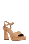 Katy Perry The Square Ankle Strap Platform Sandal In Caramel