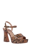 Katy Perry The Square Ankle Strap Platform Sandal In Brown