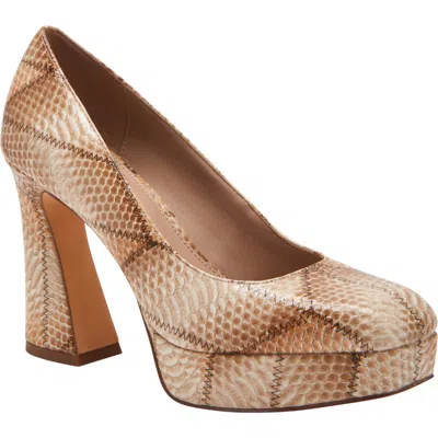 Katy Perry The Square Pump In Tan Multi