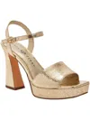 Katy Perry The Square Womens Metallic Square Toe Ankle Strap In Gold