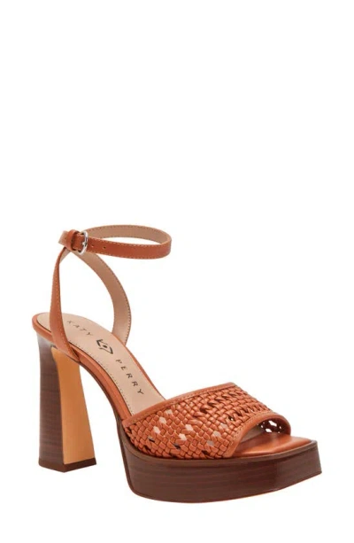 Katy Perry The Steady Ankle Strap Platform Sandal In Ginger Biscuit