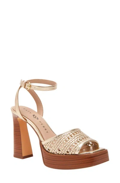 Katy Perry The Steady Ankle Strap Platform Sandal In Gold