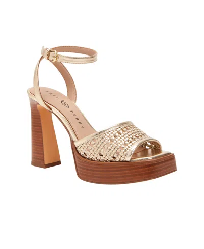 Katy Perry The Steady Ankle Strap Platform Sandal In Gold