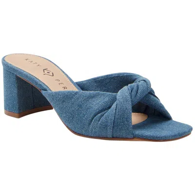 Katy Perry The Tooliped Womens Denim Block Heel In Blue Denim