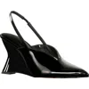 Katy Perry The Trendygurl Slingback Pointed Toe Wedge Sandal In Black