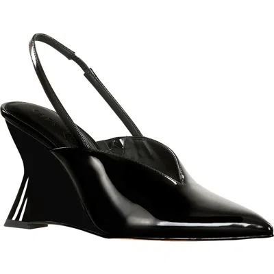 Katy Perry The Trendygurl Slingback Pointed Toe Wedge Sandal In Black