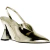 Katy Perry The Trendygurl Slingback Pointed Toe Wedge Sandal In Champagne