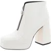 Katy Perry The Uplift Bootie Womens Zipper Faux Leather Booties In White