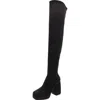 Katy Perry The Uplift Womens Block Heel Satin Over-the-knee Boots In Black