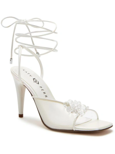 Katy Perry The Vivian Womens Faux Leather Slip-on Lace-up In Optic White