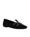 Katy Perry The Evie Daisy Flat Womens Embellished Faux Suede Ballet Flats In Black