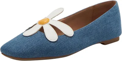 Katy Perry Women's Evie Daisy Flat In Denim In Blue Denim