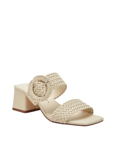 Katy Perry Women's Gemm Woven Block Heel Sandals In Chalk