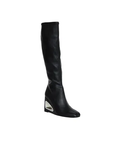 Katy Perry Women's Hollow Wedge Knee High Boots In Black