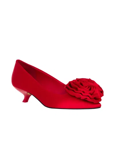 Katy Perry Women's Micro Heel Flower Pumps In Bright Red