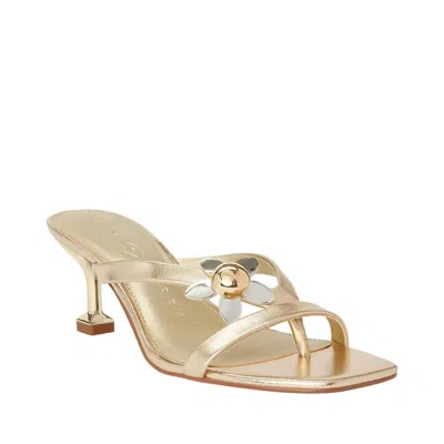 Katy Perry Women's Oceanside Flower Thong Sandal In Champagne In Gold