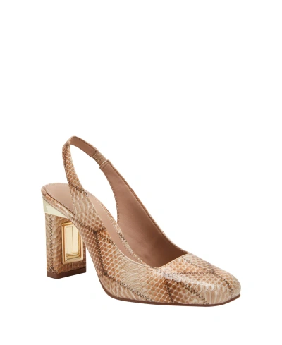 Katy Perry Women's The Hollow Heel Sling Back Pumps In Tan Multi- Polyurethane,polyester