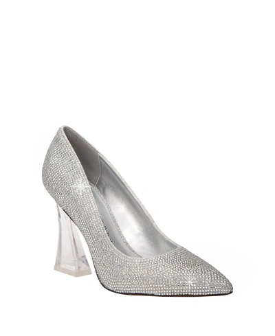 Katy Perry Women's The Lookerr Square Toe Lucite Heel Pumps In Silver