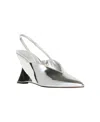 Katy Perry The Trendygurl Slingback Pointed Toe Wedge Sandal In Silver