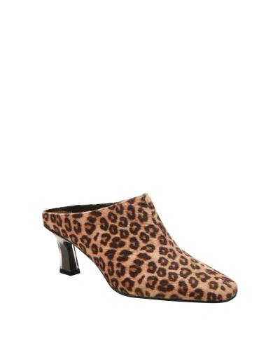 Katy Perry Women's The Zaharrah Square Toe Kitten Heel Mules In Leopard Multi- Polyester,chinlon