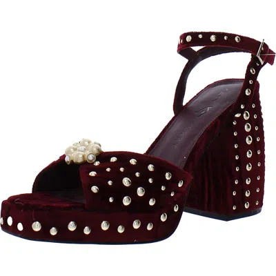 Katy Perry Womens Ankle Strap Studded Block Heel In White