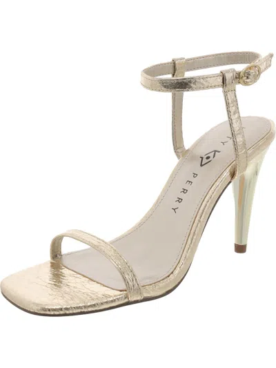 Katy Perry Womens Faux Leather Ankle Strap Slingback Sandals In Gold