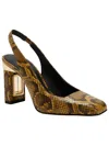 KATY PERRY WOMENS FAUX LEATHER EMBOSSED SLINGBACK HEELS