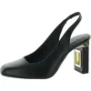 Katy Perry Womens Faux Leather Slip On Slingback Heels In Black
