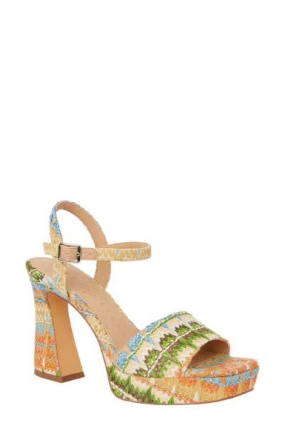 Katy Perry Woven Platform Sandal In Natural Multi