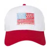 Katydid American Flag Patch Two Toned Trucker Hat In Red And White In White