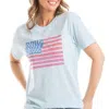 Katydid American Flag Short Sleeve T-shirt In Light Blue In Blue