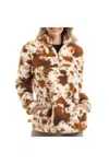 Katydid Furry Sherpa Pullover In Brown Cream In Multi