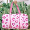 Katydid Flower Checkered Travel Weekender Duffle Bag In Light Pink In Pink