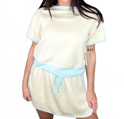Katydid Glad You Asked High Rise Cotton Blend Skort Set In Yellow In Beige