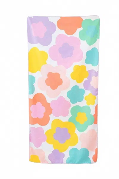 Katydid Groovy Flower Microfiber Reversible Towels In Multicolored