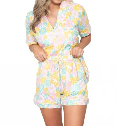 Katydid Spring Flowers Pajama Short Set In Multicolor