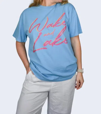 Katydid Wake And Lake Tee In Blue / Pink