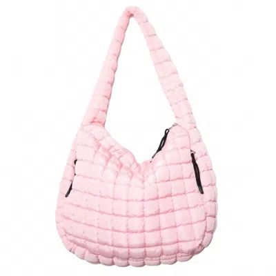 Katydid Women's Oversized Slouchy Quilted Hobo Tote Bag In Light Blush Pink In Multi