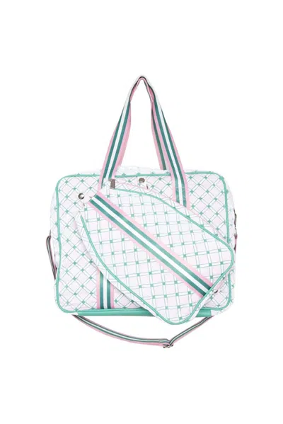 Katydid Women's Pickleball Bag In Light Pink And Green In Multi