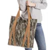 Katydid Women's Printed Tote Bag With Leather Straps In Camo In Multi