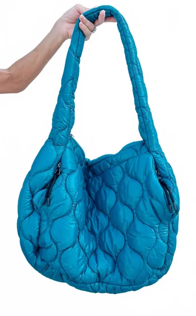 Katydid Women's Quilted Hobo Tote Bag In Deep Teal In Blue
