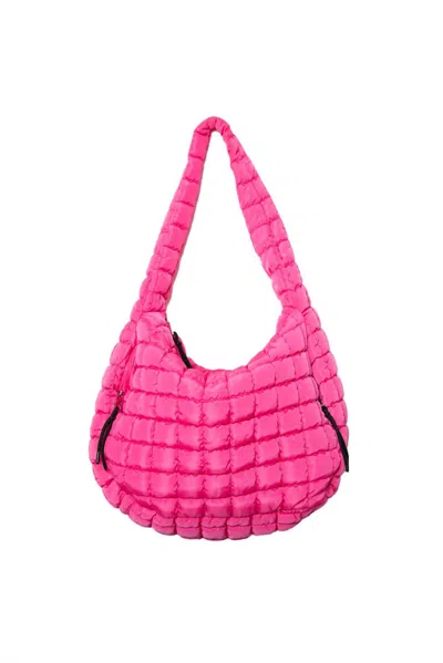 Katydid Women's Quilted Hobo Tote Bag In Hot Pink