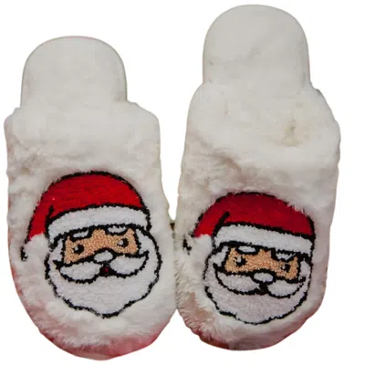 Katydid Women Santa Face Fur Slippers In Multi