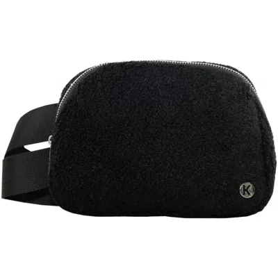 Katydid Women's Sherpa Crossbody Sling Belt Bag In Black